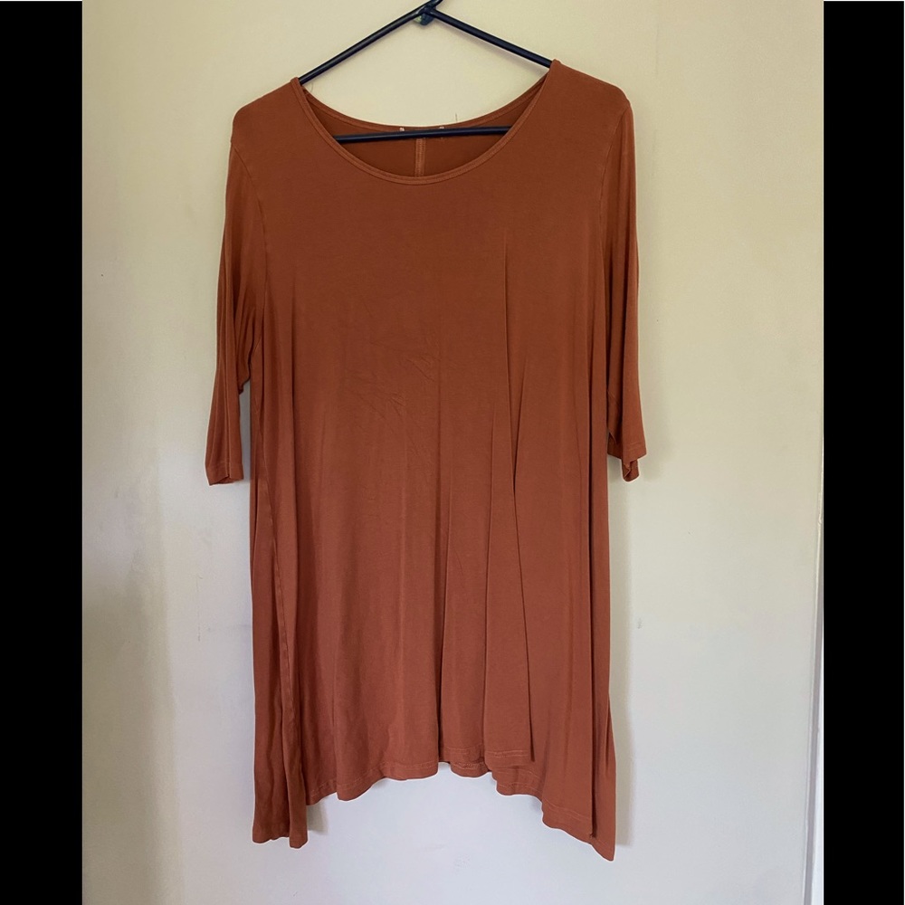 Burnt orange asymmetrical tunic
